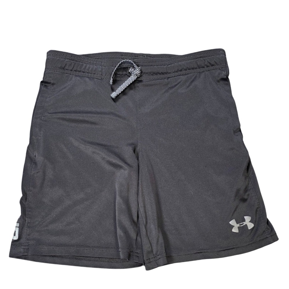 Under Armour HeatGear Athletic Shorts Boy's Size YSM Black Loose Fit